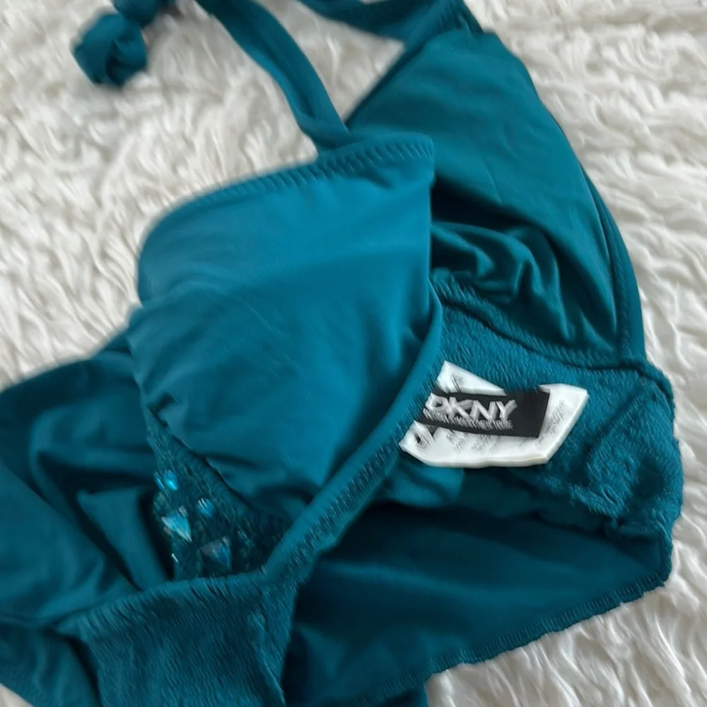 DKNY Teal One-Piece Swimsuit - Picture 8 of 12